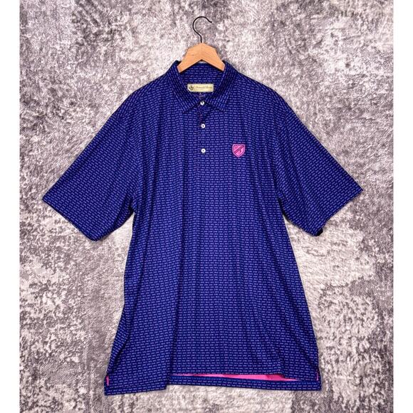 Donald Ross Polo Shirt XL Mens Fish Bone Pattern Performance Golf - Picture 1 of 8
